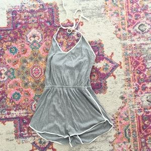 Ribbed Halter Romper